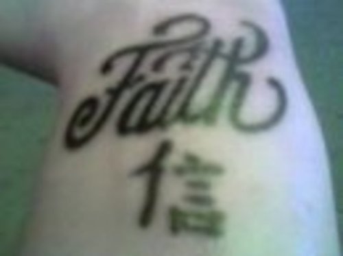 Faith and Chinese symbol for faith Tattoo Pictures Collection