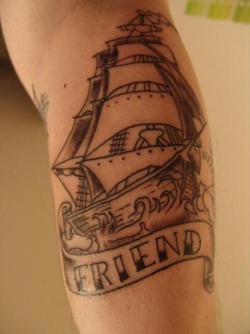 ship tattoo. Sugar Skull Tattoo