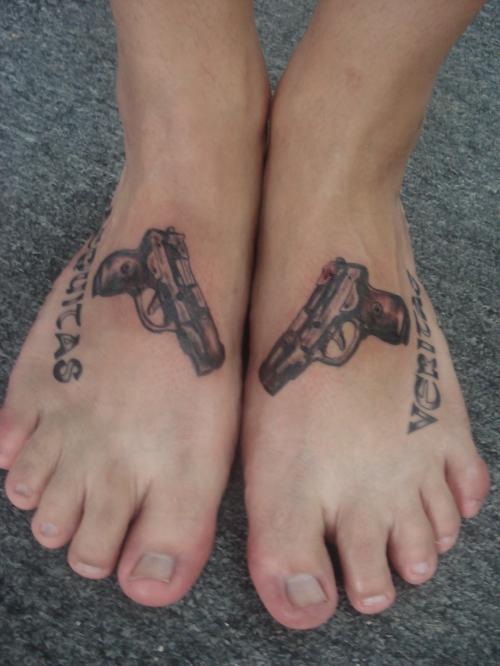 Johnny Cash Foot Tattoo