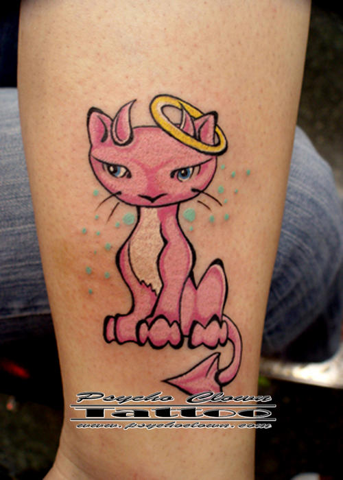 Light pink Pink Tattoo Skull Junior's Tees Design Pink Cat Tattoo | Tattoo