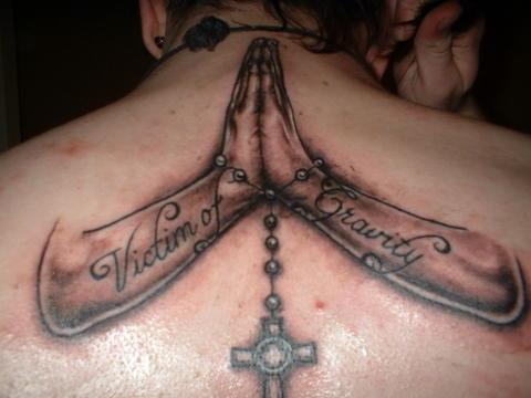 praying hands rosary tattoo. praying hands tattoo.