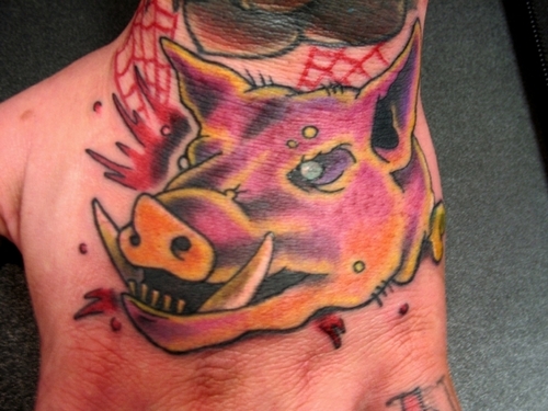 tattoo pig. Spider Pig Tattoo