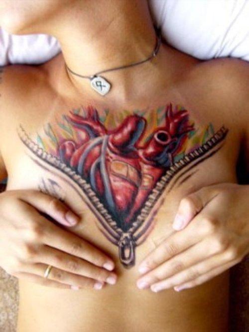 Open Skull Chest Tattoo Posted on May 8 2010 1 Comment
