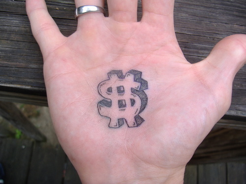 dollar sign tattoo. Dollar Sign Tattoo