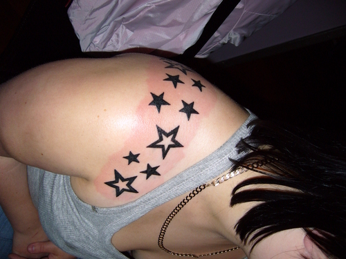 tattoos on shoulder. Stars Tattoos on Shoulder