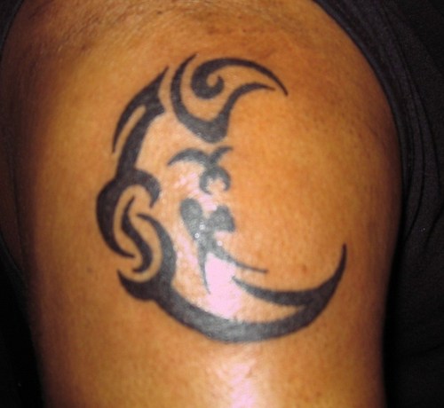 moon tattoo. Tribal Moon Tattoo