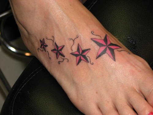 stars tattoos on foot. Star Tattoos on Foot
