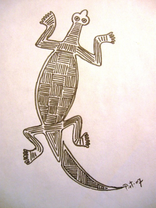 Aboriginal Lizard Tattoo