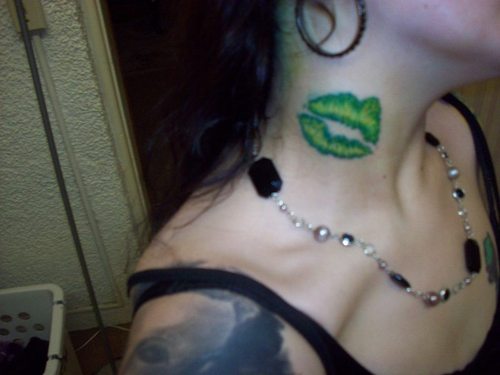 lipstick kiss tattoo. Lipstick Tattoo
