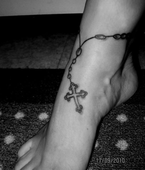 Foot Rosary Tattoo